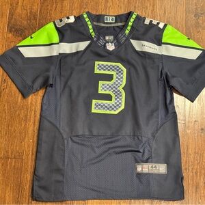 Nike On Field Blue NFL Seattle Seahawks #3 Russell Wilson Jersey 44 Stitched